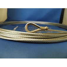 3mm Wire Winch Rope - Thimble Eye One End 15m