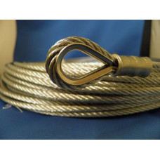 5mm Wire Winch Rope - Thimble Eye One End 30m