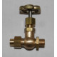 Globe valve - 180 deg. 1/4 BSP to  5/16 pipe manifold valve.