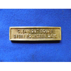 4" Scale "Clean Out Boiler" Plate